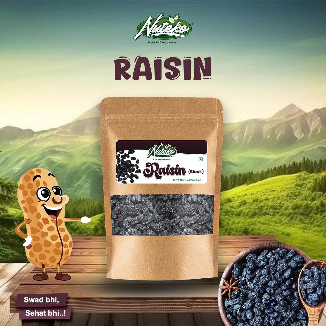 Premium Black Raisins (Kali Kishmish) – Naturally Sweet & Nutrient-Rich Dry Fruit