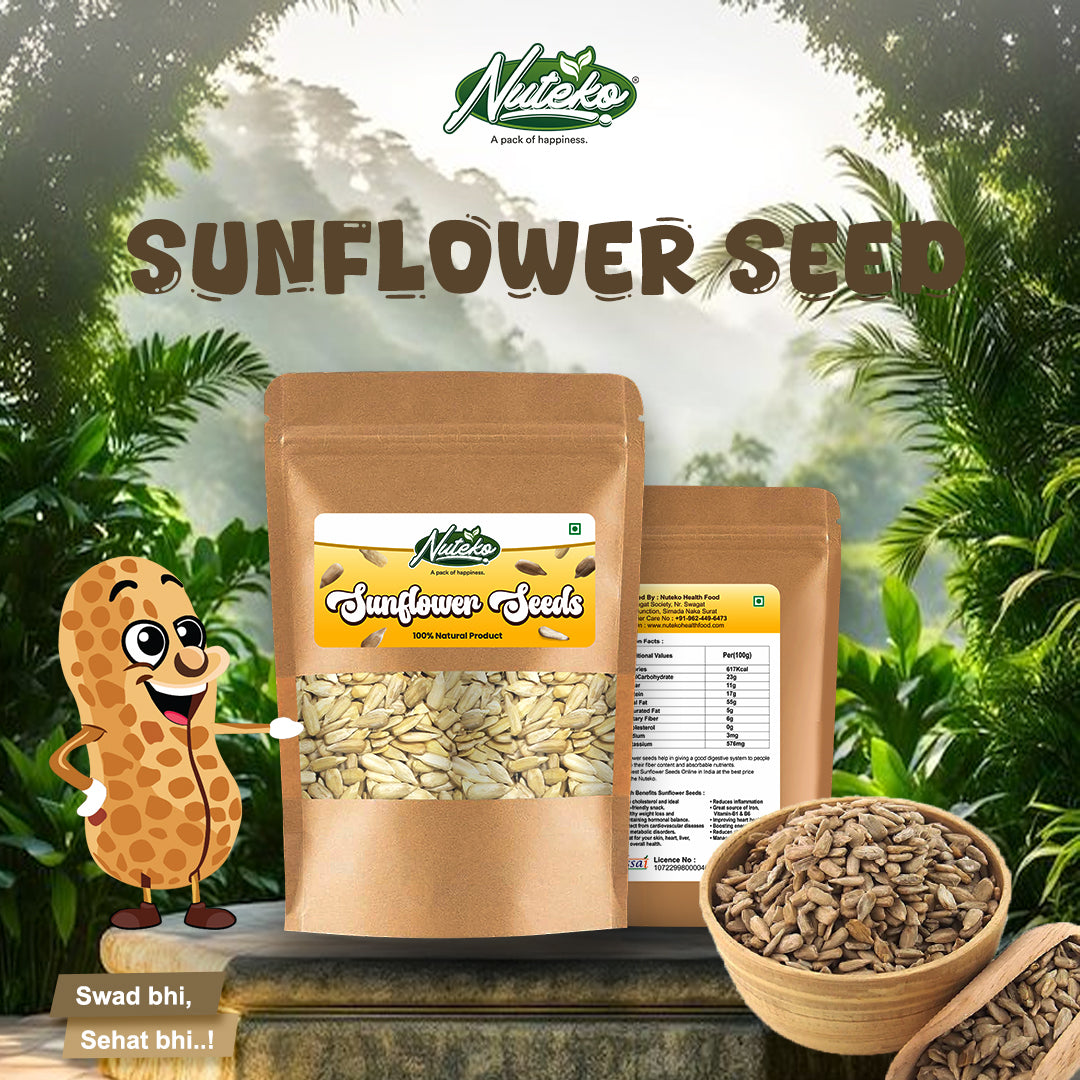 Sunflower Seeds (Surajmukhi Ke Beej) – Premium Quality | Protein & Fiber Rich Seeds