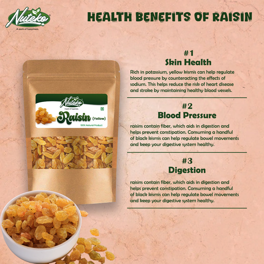 Premium Yellow Raisins (Kismis) – Naturally Sweet & Nutrient-Rich Dry Fruit