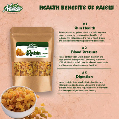 Premium Yellow Raisins (Kismis) – Naturally Sweet & Nutrient-Rich Dry Fruit
