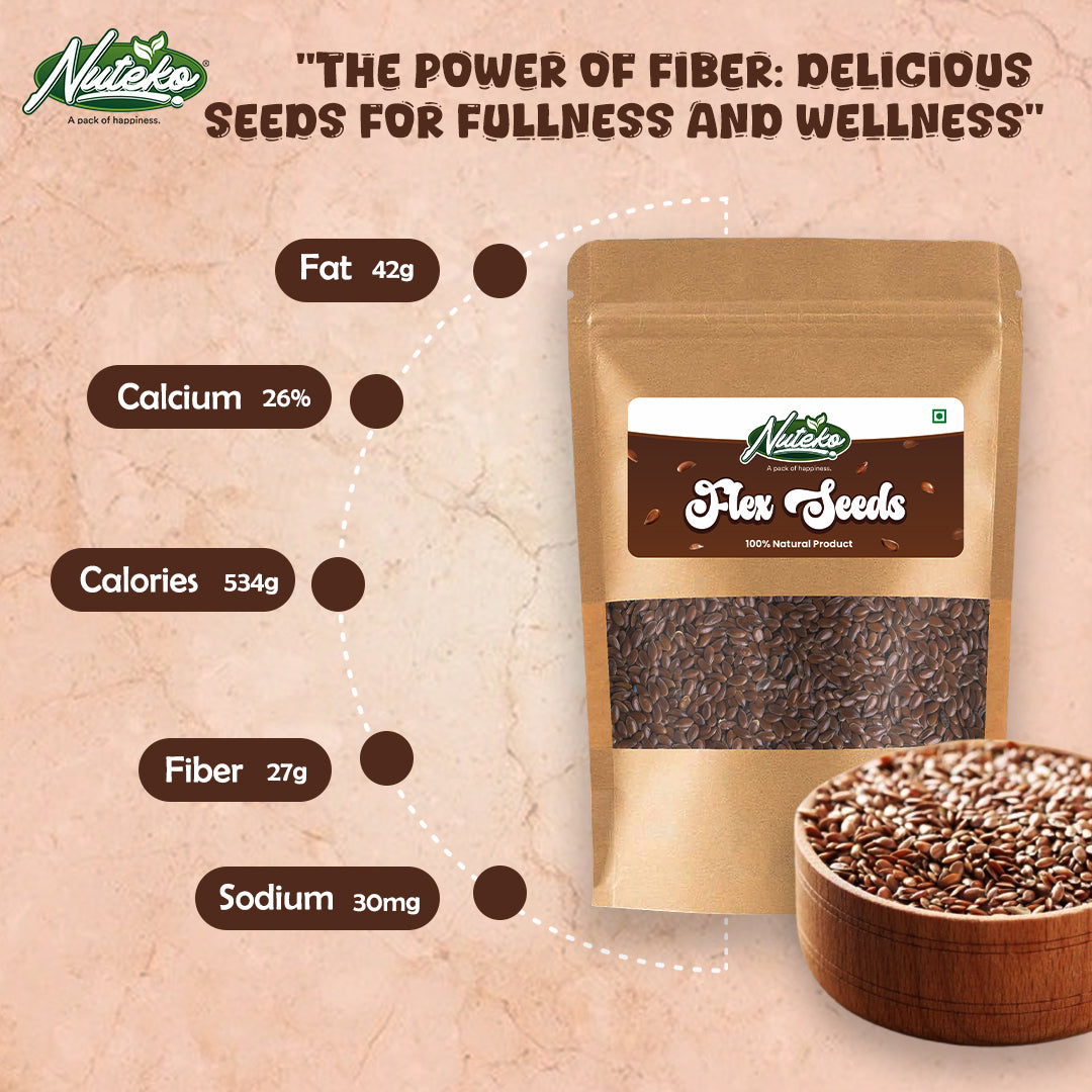 Flax Seeds (Plain) – Premium Quality | Rich in Omega-3 & Fiber