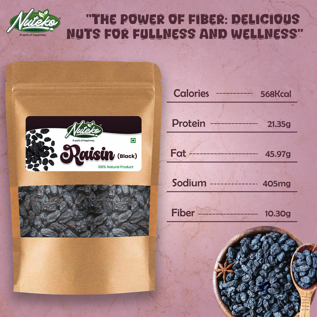 Premium Black Raisins (Kali Kishmish) – Naturally Sweet & Nutrient-Rich Dry Fruit