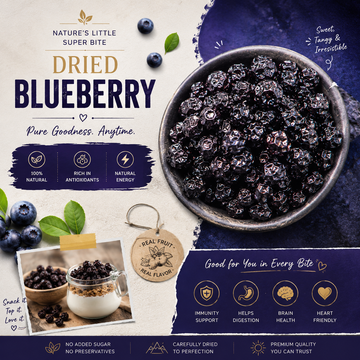 Premium Dried Blueberries – Naturally Sweet, Juicy & Antioxidant-Rich Superfood