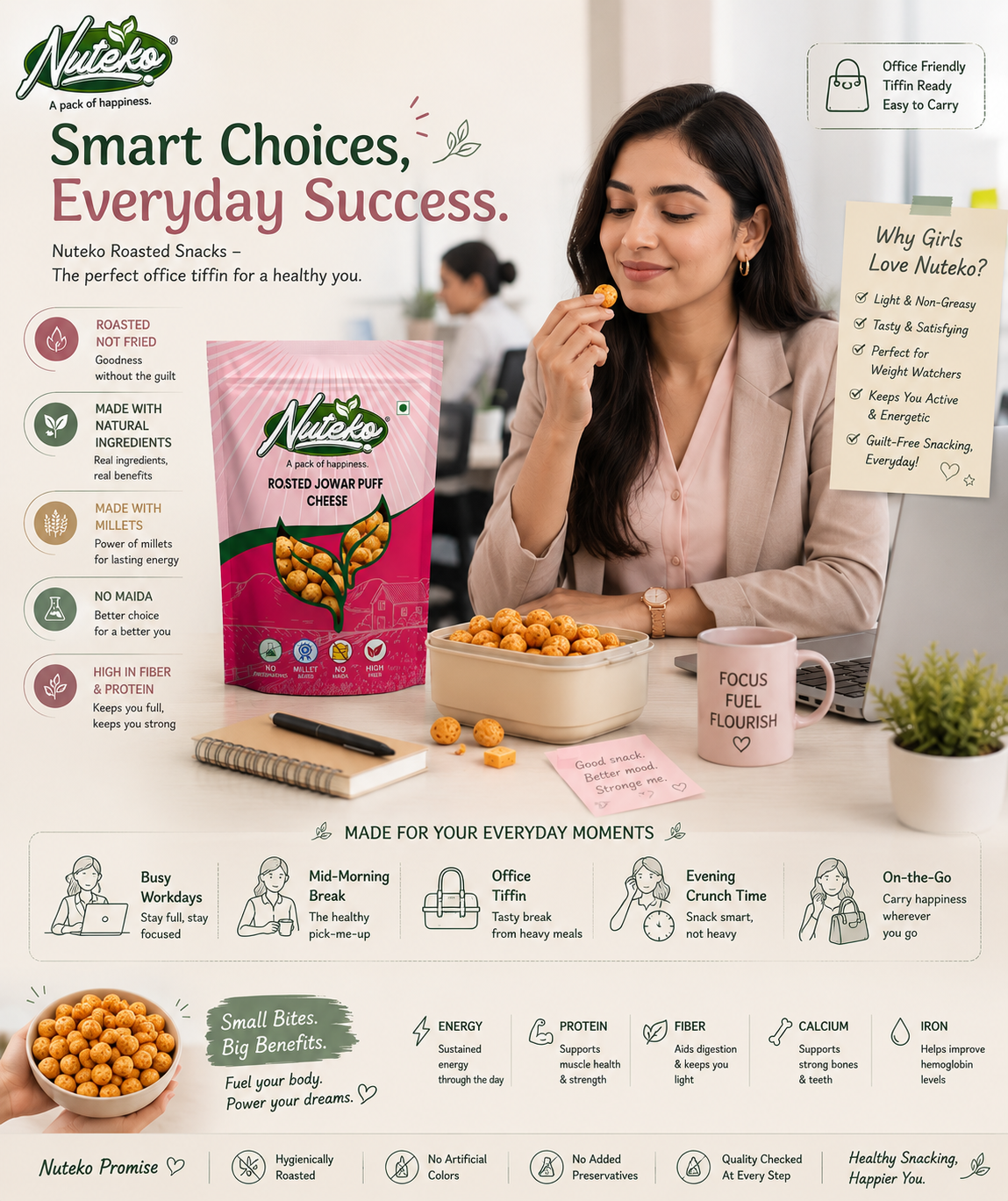 Roasted Jowar Puff – Cheese Flavour | Healthy & Crunchy Millet Snack