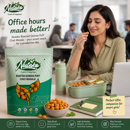 Roasted Quinoa Puff – Chat Masala Flavour | Healthy, Crunchy & Protein-Rich Snack