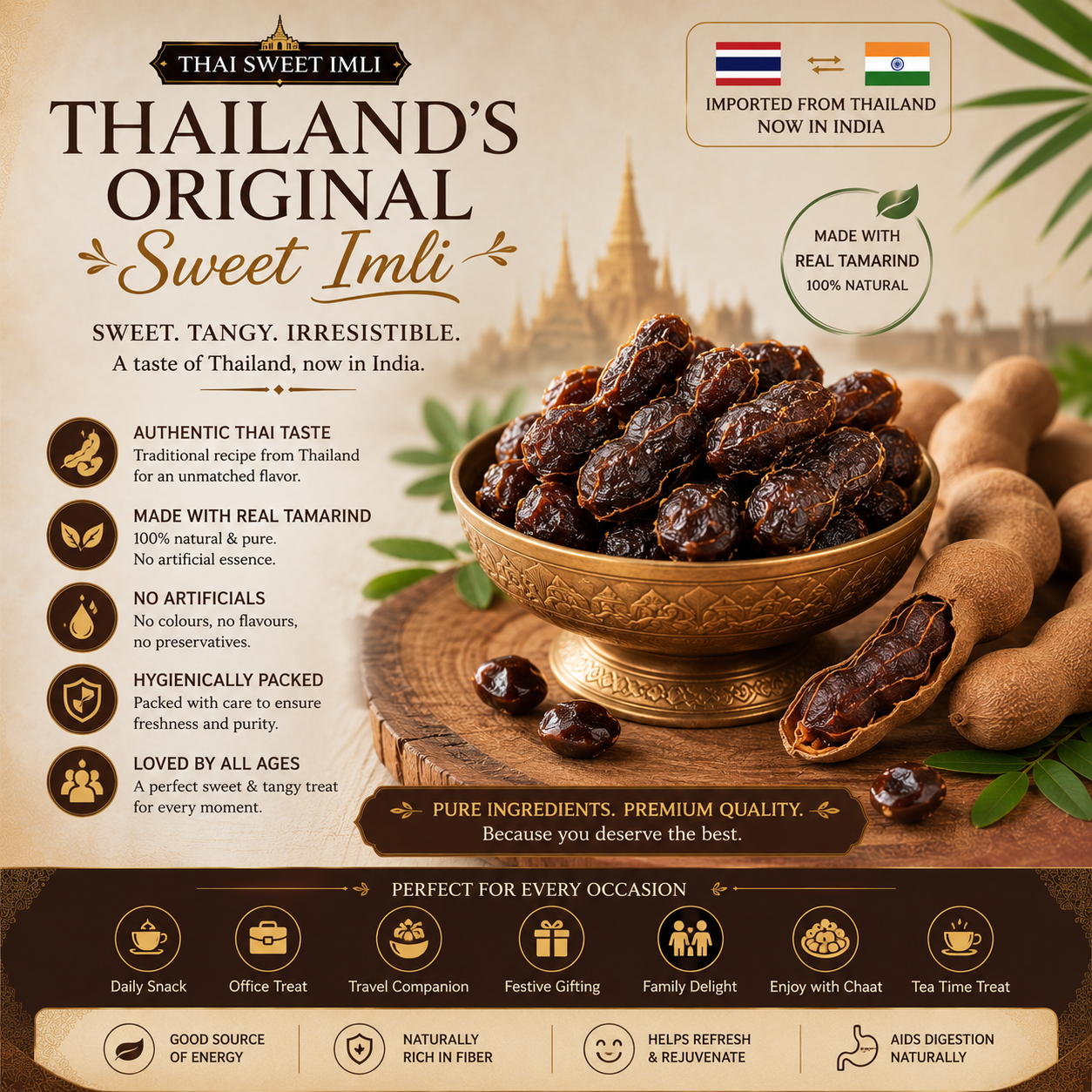 Thailand Sweet Imli | Authentic Thai Tamarind Candy | Nuteko Health Food