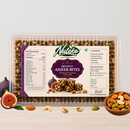 Nuteko Dryfruit Bites | Premium Healthy Energy Bites with Dates, Anjeer, Cranberries, Seeds, Almonds, Cashews & Pistachios | No Refined Sugar