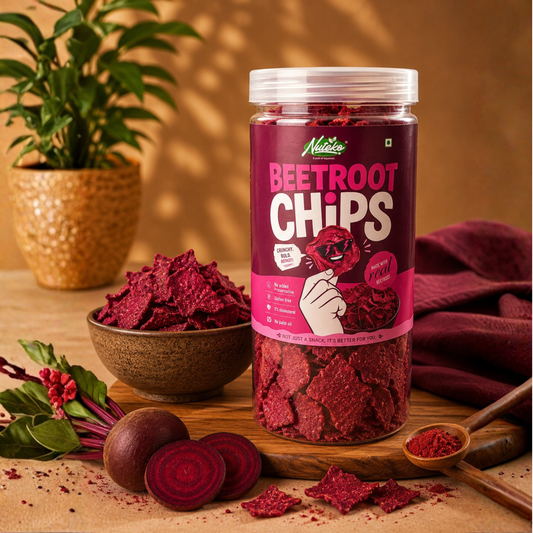 Nuteko Beetroot Chips 130gm | Crunchy Healthy Beetroot Snack | Gluten-Free | No Palm Oil | Real Beetroot Chips
