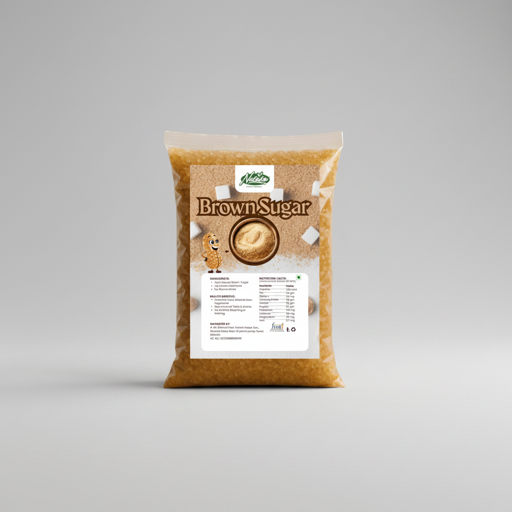 Natural Brown Sugar 1kg | Pure Cane Brown Sugar Online | Nuteko Health Food