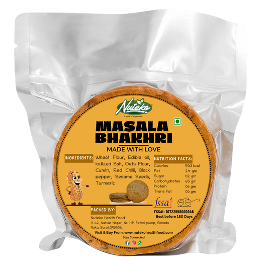 Masala Bhakhri 200g | Roasted Wheat Snack with Spicy Tadka | Nuteko Health Food