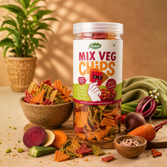 Nuteko Mix Veg Chips 130gm | Healthy Mixed Vegetable Chips | Crunchy Veg Snack | Gluten-Free | No Palm Oil | Premium Healthy Snack