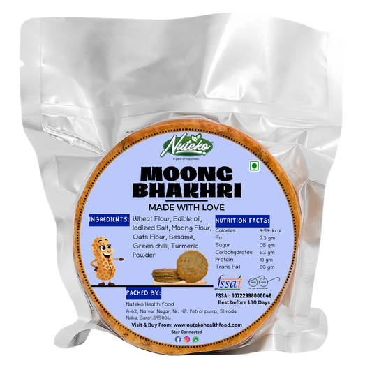 Moong Masala Bhakhri 200g | Protein Rich Roasted Wheat & Moong Snack | Nuteko Health Food