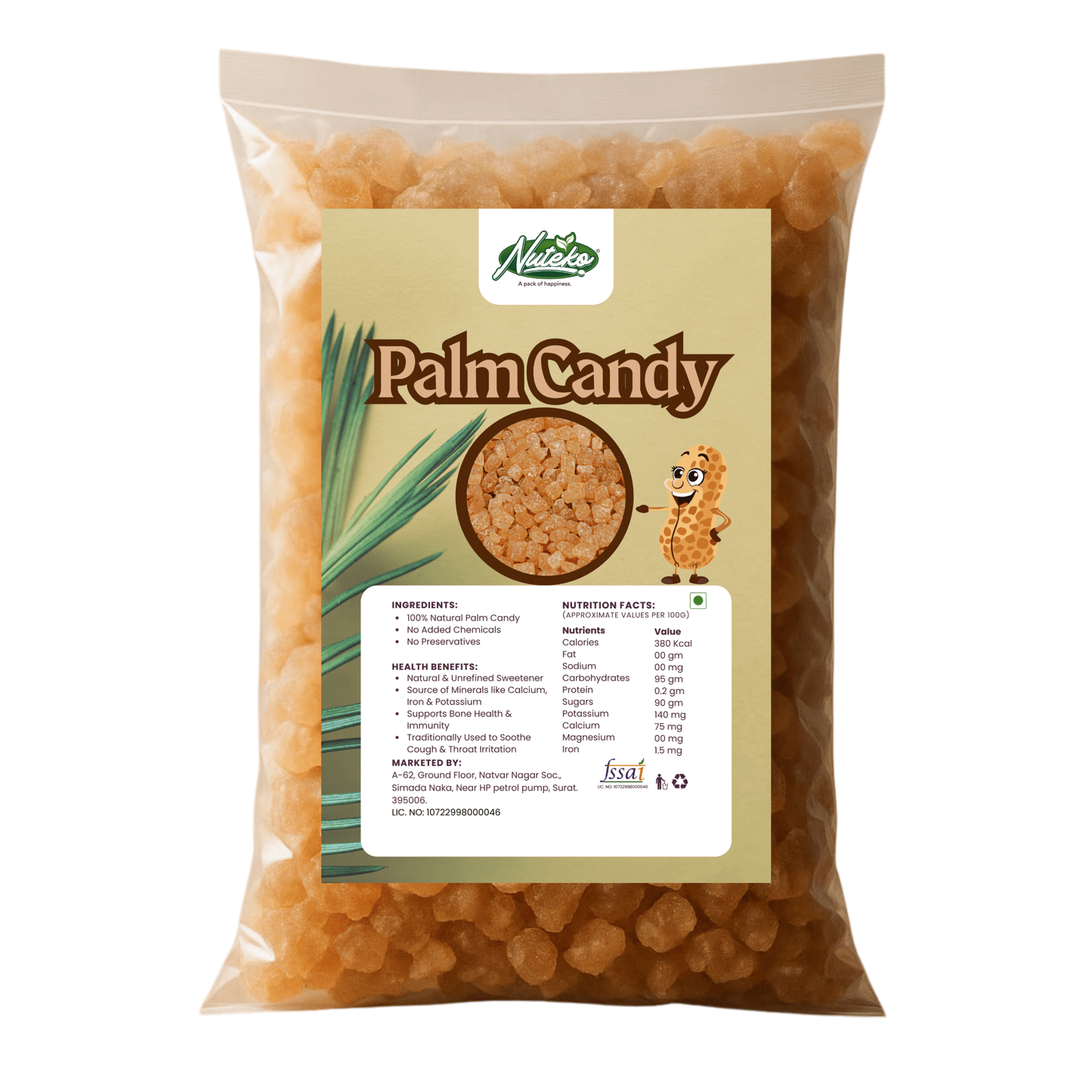 Natural Palm Candy 1kg | Palm Sugar Crystals Online | Healthy Sugar Alternative | Nuteko Health Food