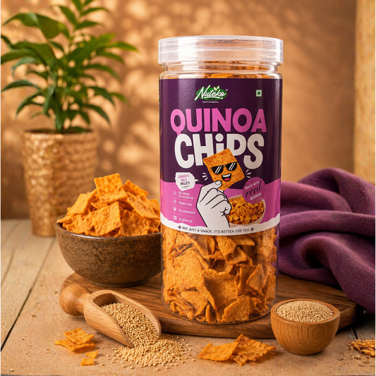 Nuteko Quinoa Chips 130gm | Healthy Crunchy Quinoa Snack | High Protein & High Fibre | Gluten-Free | No Palm Oil